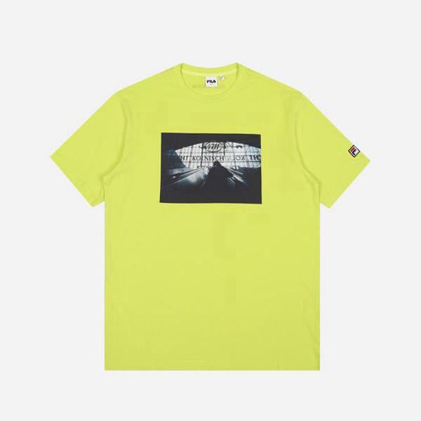 Fila Artist Graphic S/S Men's T-Shirts - Yellow,NZ 284-31904